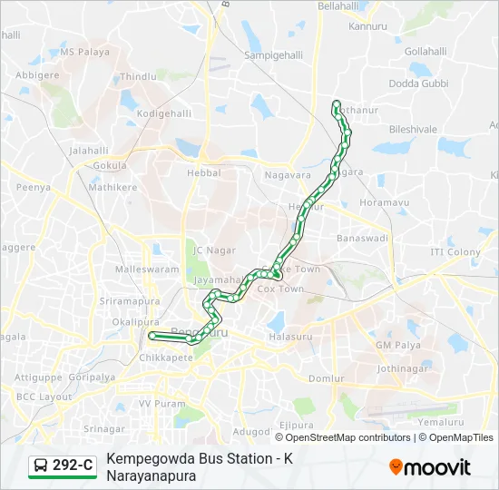 292-C Bus Line Map