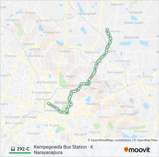 292-C Bus Line Map