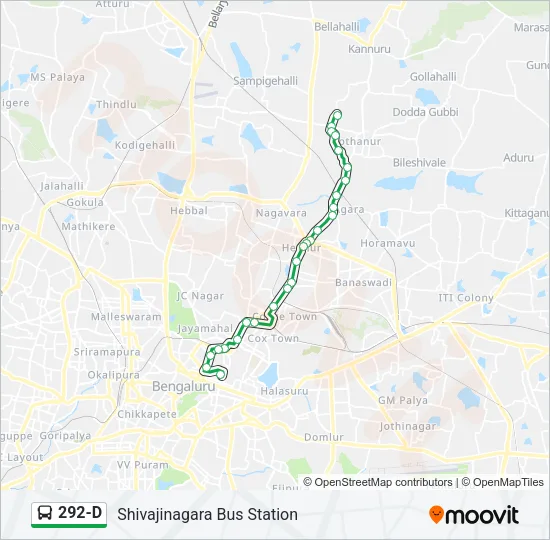 292-D Bus Line Map