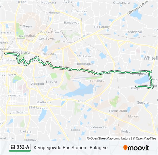 332-A bus Line Map