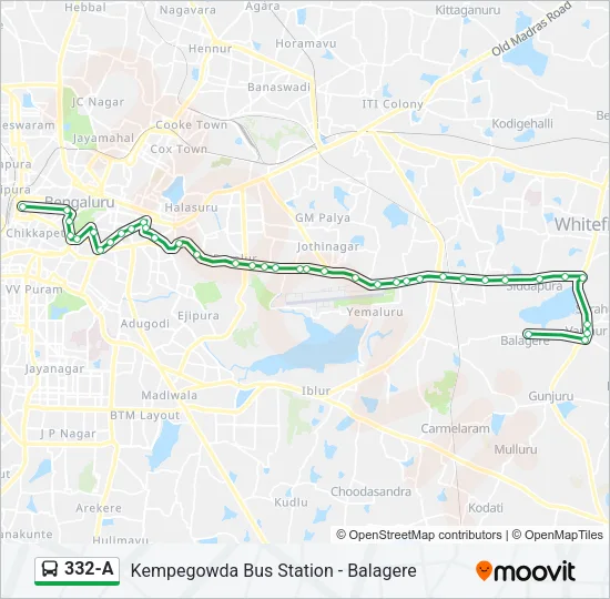 332-A Bus Line Map