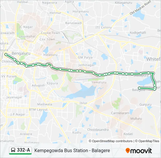 332-A Bus Line Map