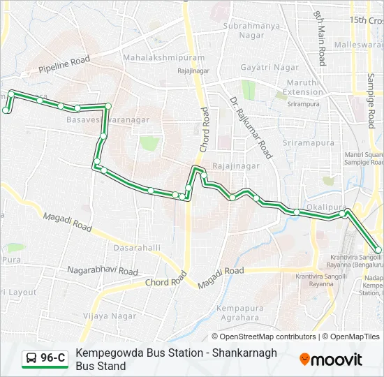96-C Bus Line Map