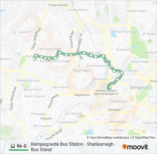 96-G Bus Line Map