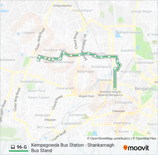 96-G Bus Line Map