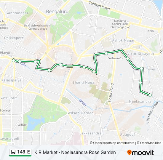 143-E Bus Line Map