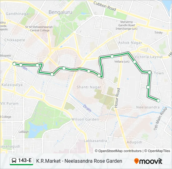143-E Bus Line Map
