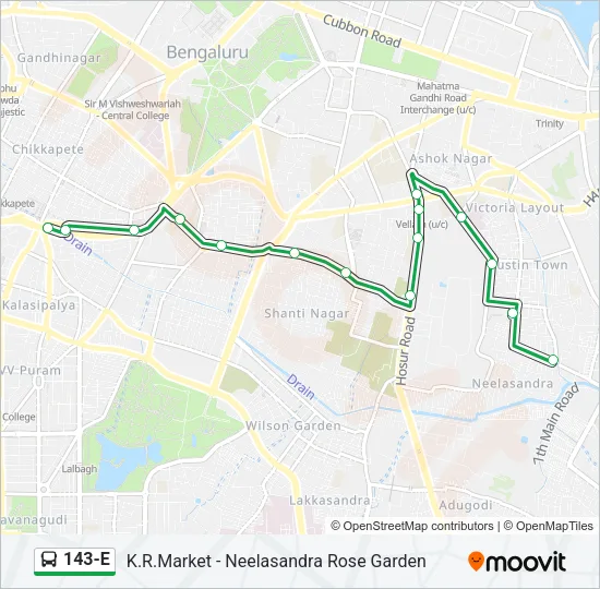 143-E Bus Line Map