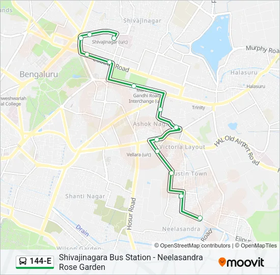 144-E Bus Line Map