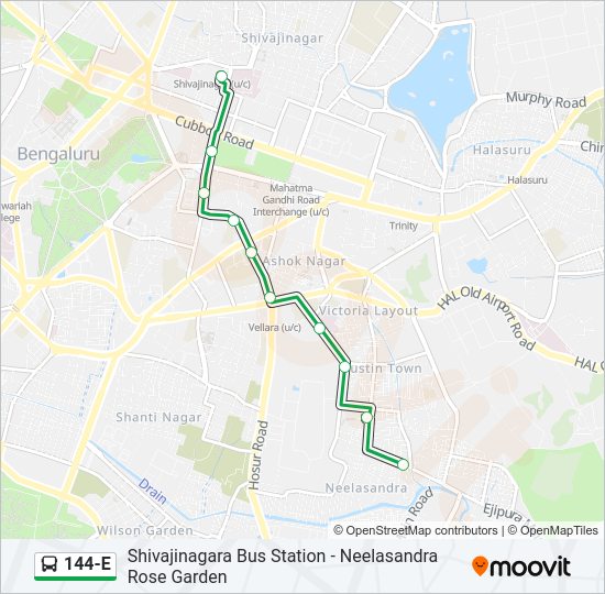 144-E bus Line Map