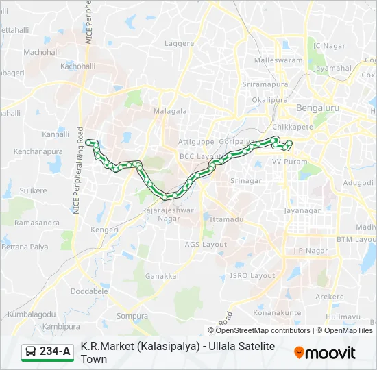 234-A Bus Line Map