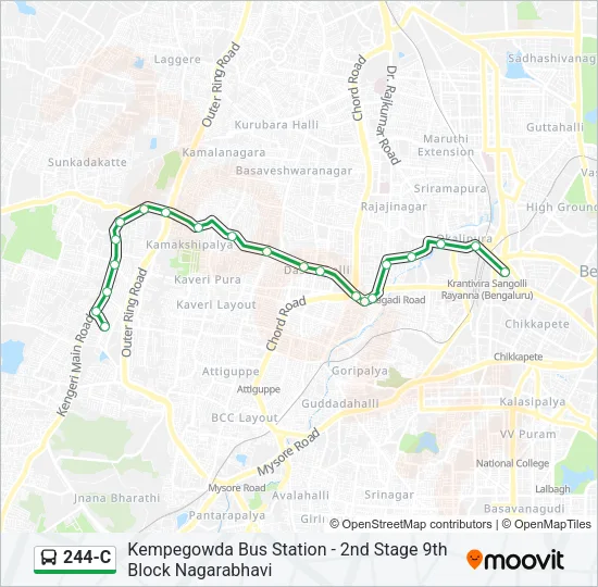 244-C Bus Line Map