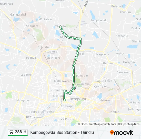 288-H Bus Line Map