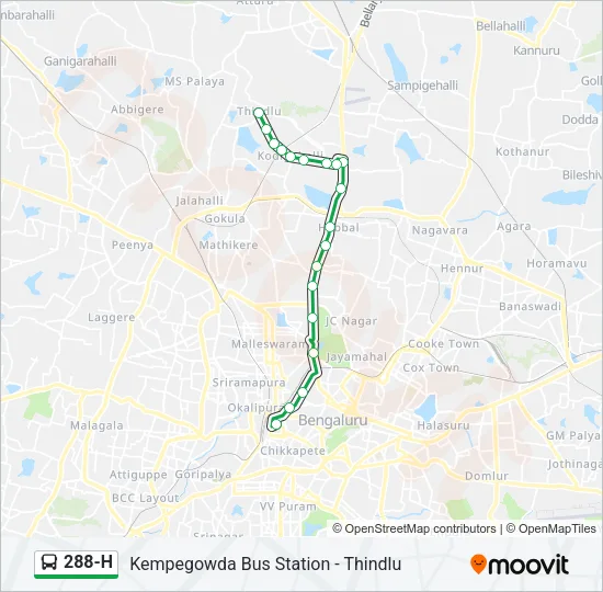 288-H Bus Line Map