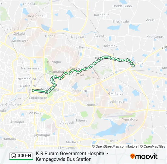 300-H Bus Line Map