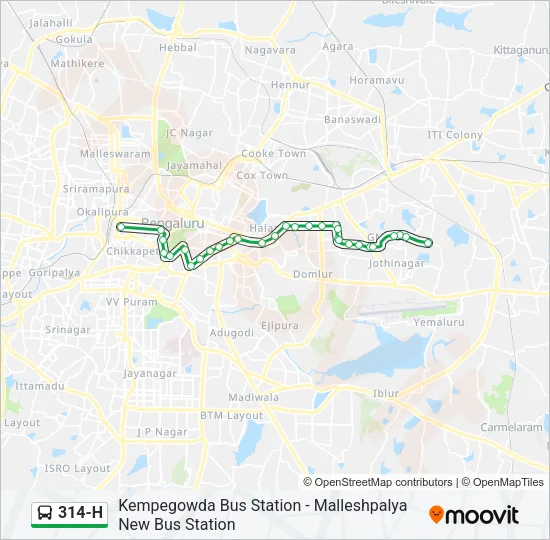 314-H Bus Line Map