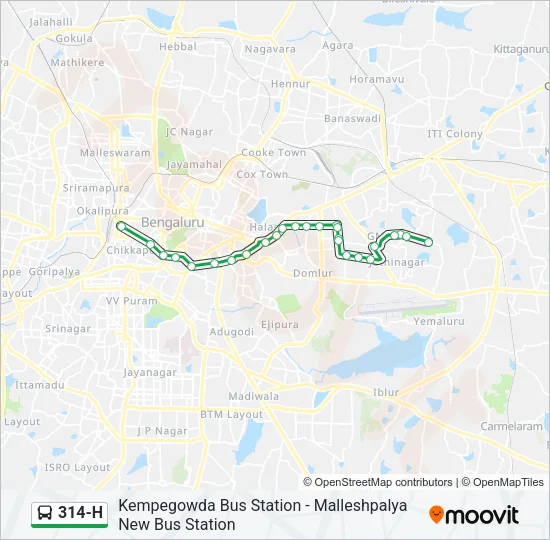 314-H Bus Line Map