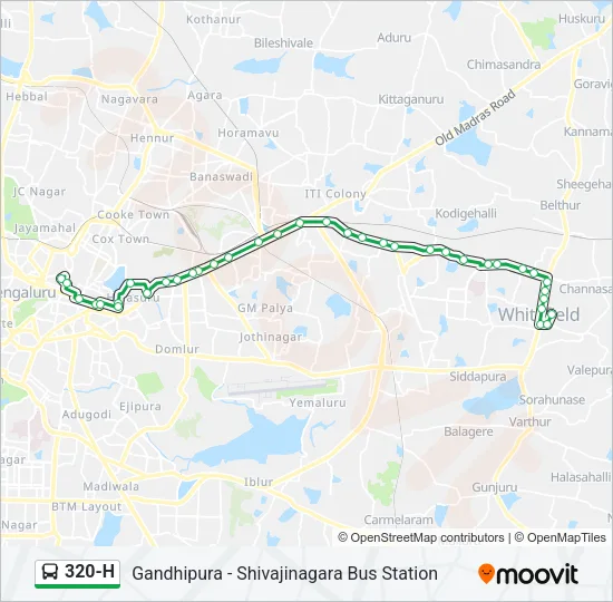 320-H Bus Line Map