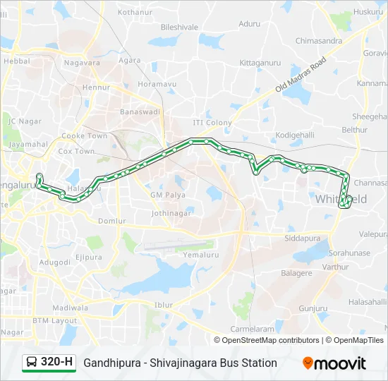 320-H Bus Line Map