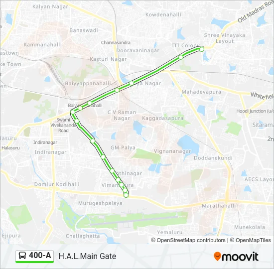 400-A Bus Line Map
