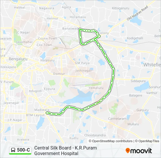 500-C Bus Line Map