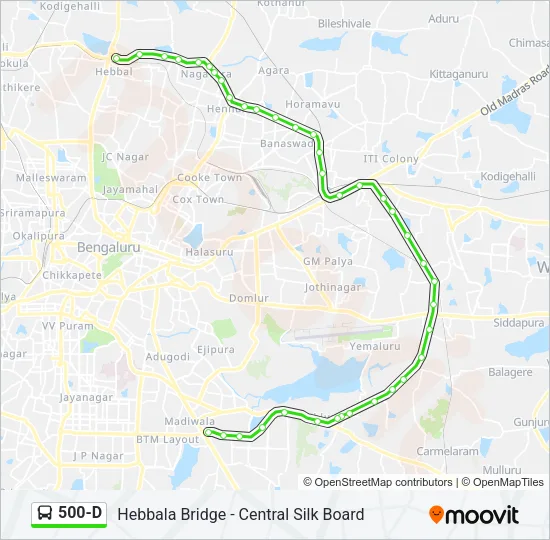 500-D Bus Line Map