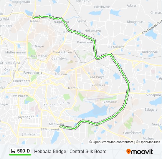 500-D bus Line Map