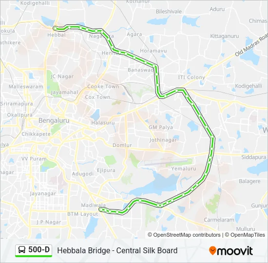 500-D Bus Line Map