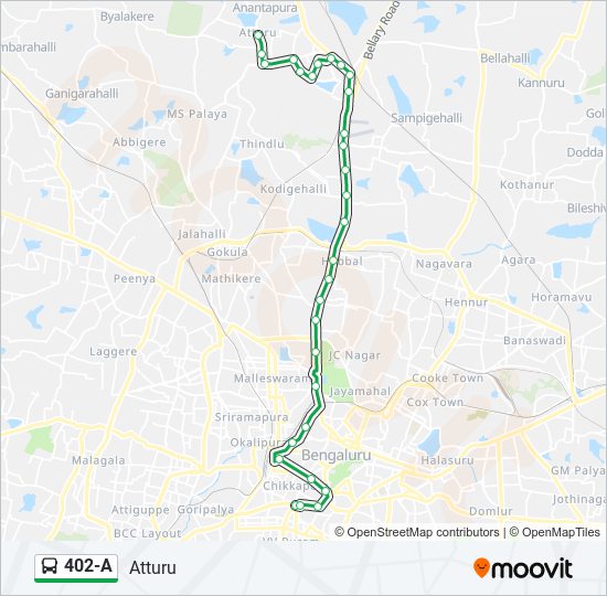 402-A bus Line Map