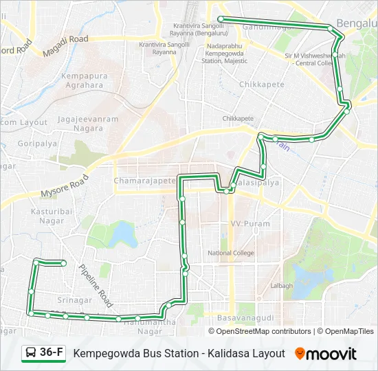 36-F Bus Line Map