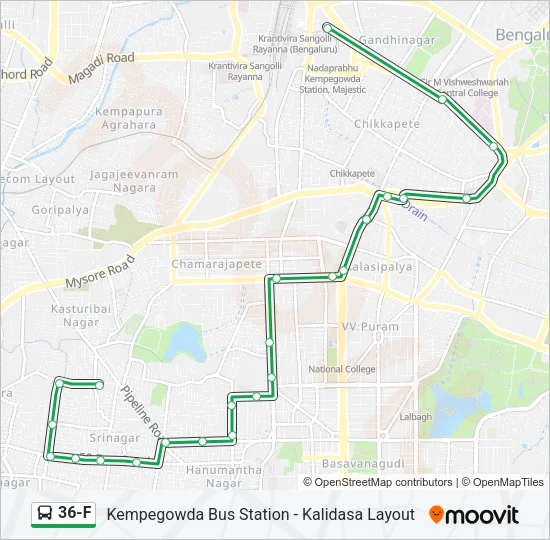 36-F Bus Line Map