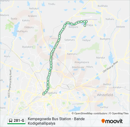 281-G Bus Line Map