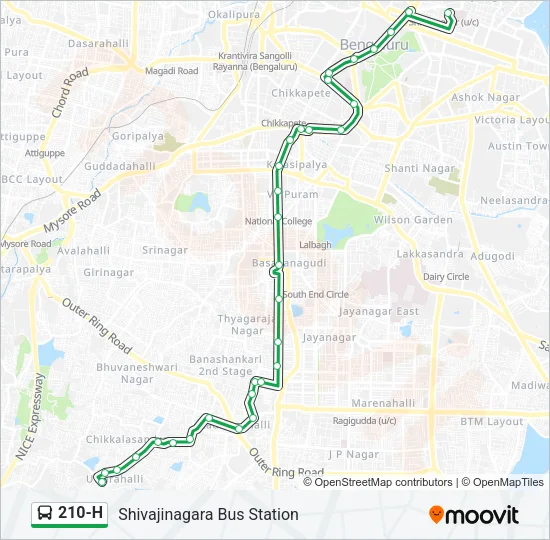 210-H Bus Line Map