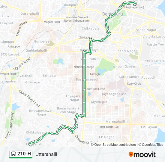 210-H Bus Line Map