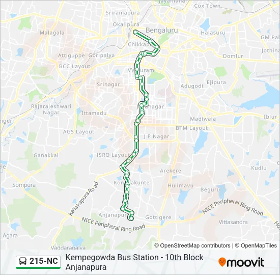 215-NC Bus Line Map