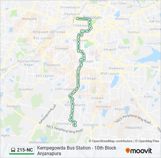 215-NC bus Line Map