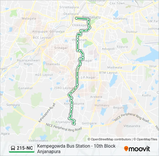 215-NC Bus Line Map