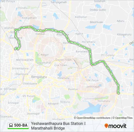 500-BA Bus Line Map