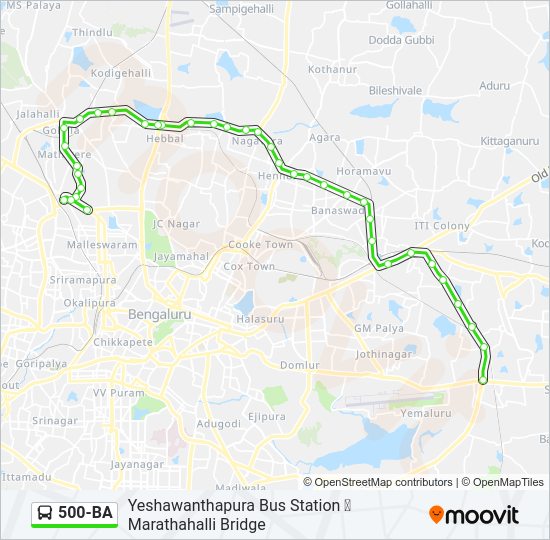 500-BA bus Line Map