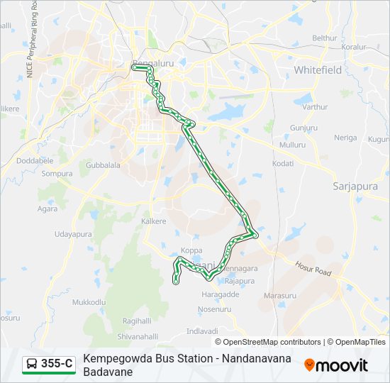 355-C Bus Line Map