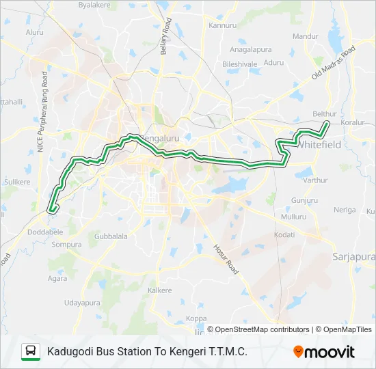 335-N KDG-KGR Bus Line Map