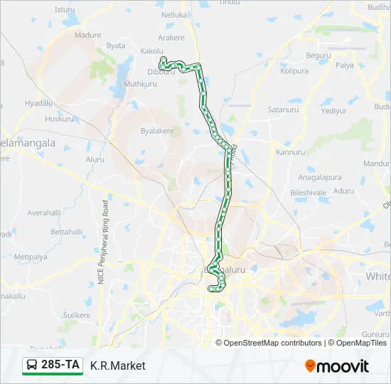 285-TA Bus Line Map