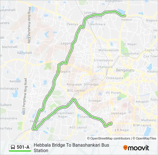 501-A Bus Line Map