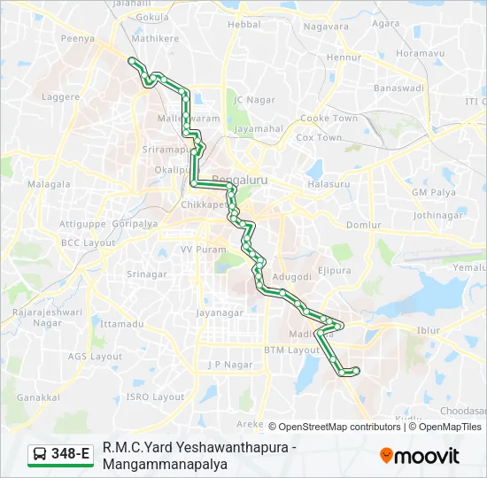 348-E Bus Line Map