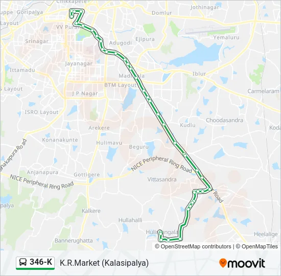 346-K Bus Line Map