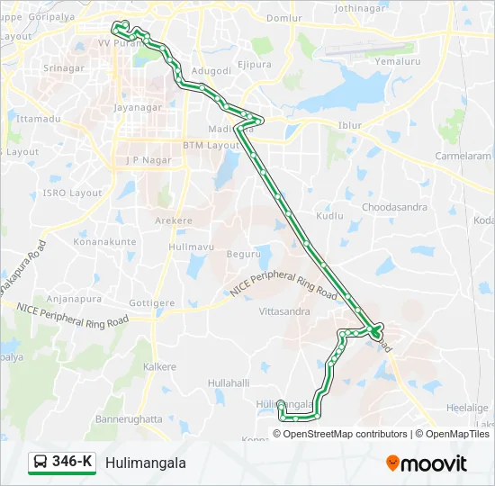 346-K Bus Line Map