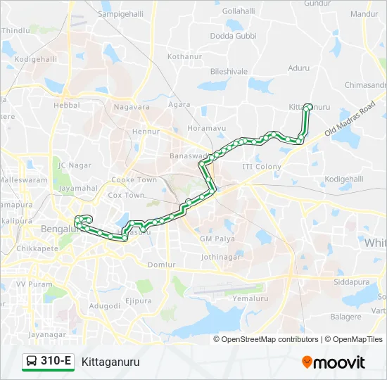 310-E Bus Line Map