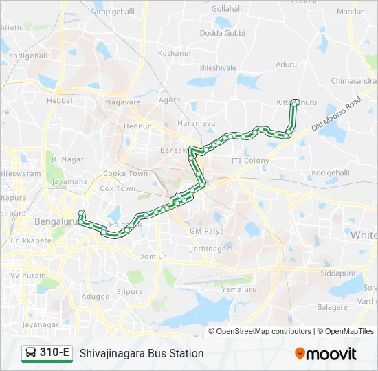 310-E Bus Line Map