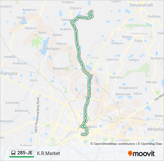 285-JE bus Line Map