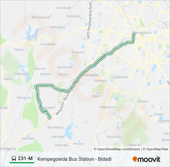 231-M Bus Line Map